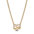 Sparkling Infinity Heart Collier Necklace