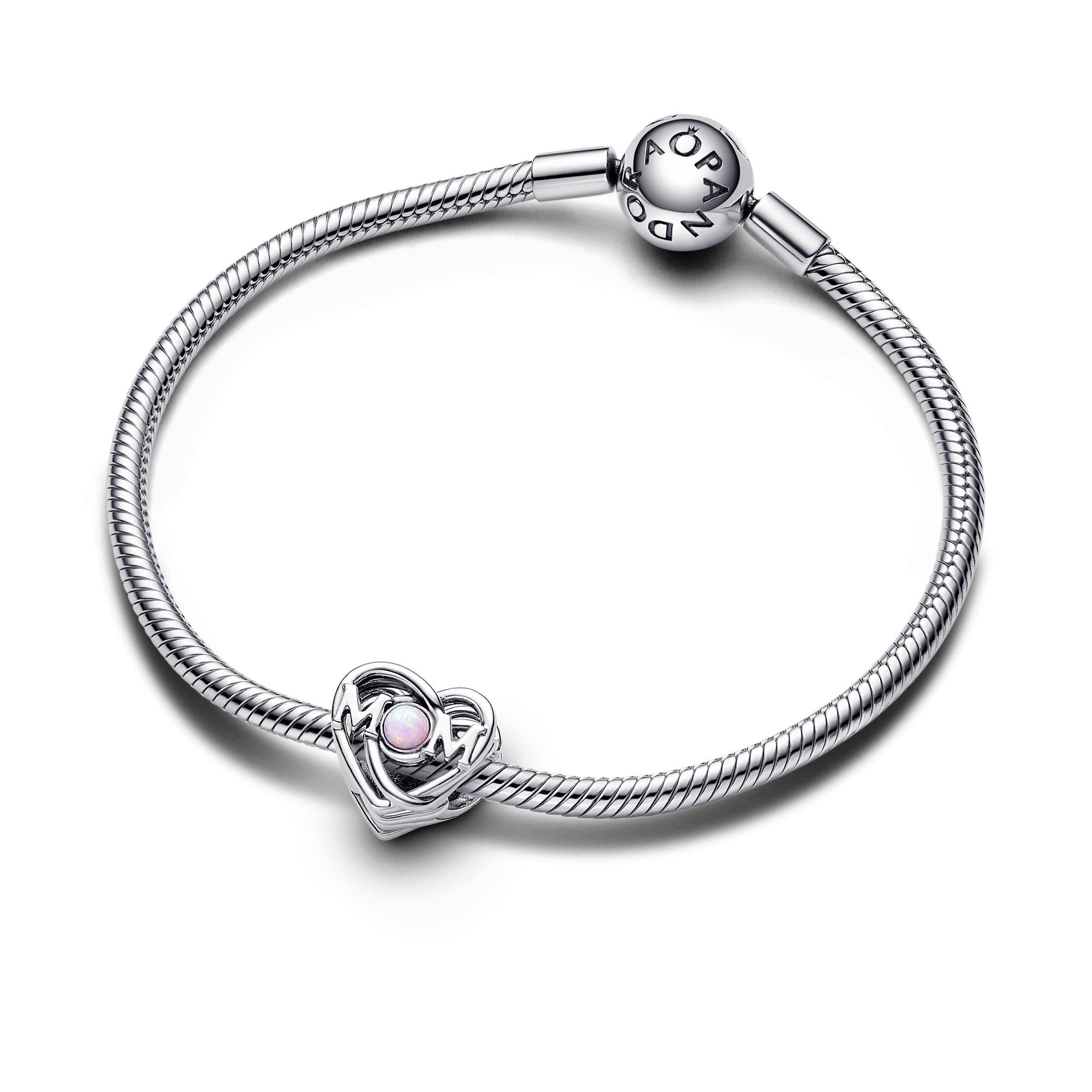 Openwork Mom & Heart Charm