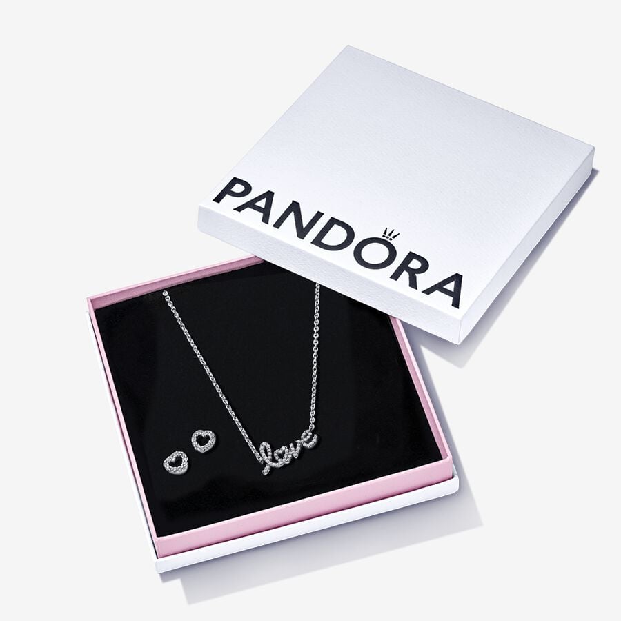 Love Necklace & Earrings Gift Set