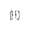 Sparkling Huggie Hoop Earrings in Sterling Silver