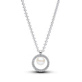 Treated Freshwater Cultured Pearl & Pavé Collier Necklace