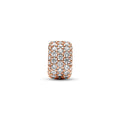 Sparkling Pavé Triple-row Charm in 14k Rose Gold-Plated