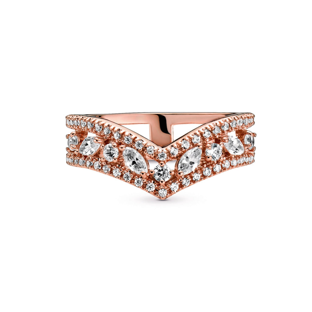 Sparkling Marquise Double Wishbone Ring