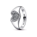 Radiant Heart Pavé Signet Ring