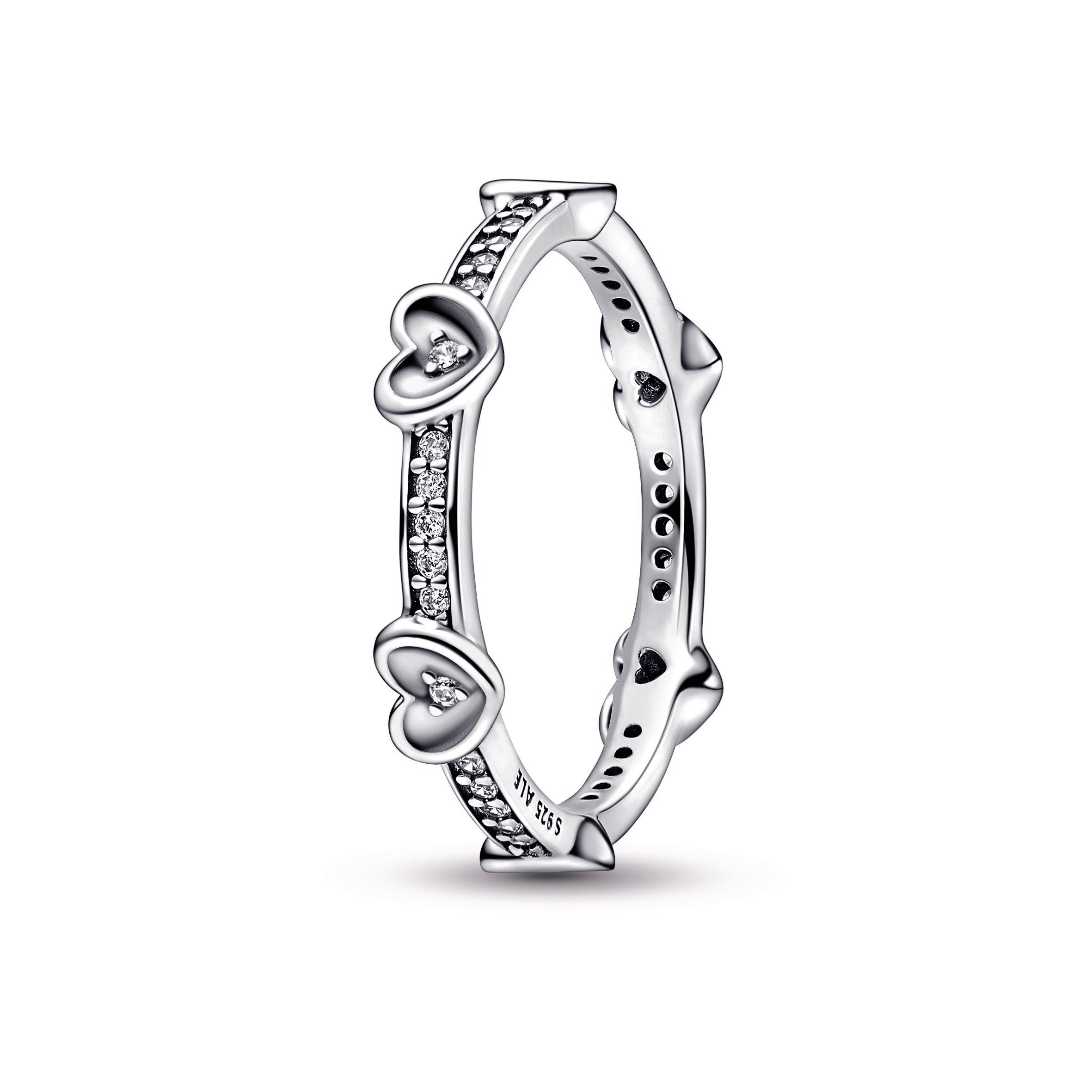 Radiant Sparkling Hearts Ring