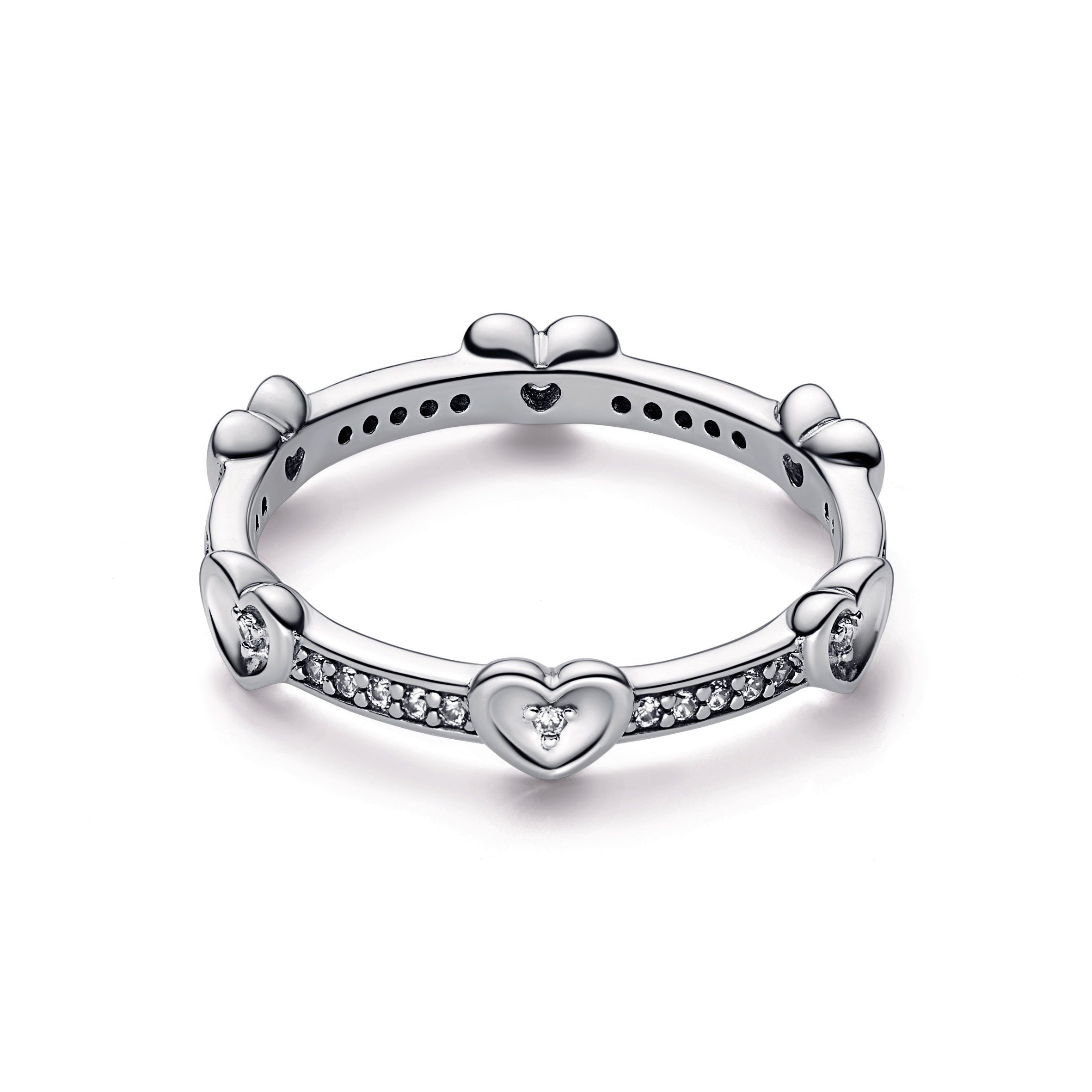 Radiant Sparkling Hearts Ring
