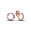 Sparkling Circle Stud Earrings