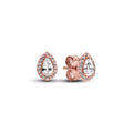 Teardrop Halo Stud Earrings