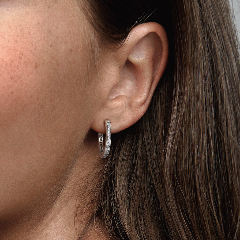 PANDORA Pavé Hoop Earrings