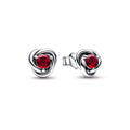 True Red Eternity Circle Stud Earrings