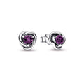 Purple Eternity Circle Stud Earrings