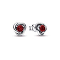 Red Eternity Circle Stud Earrings