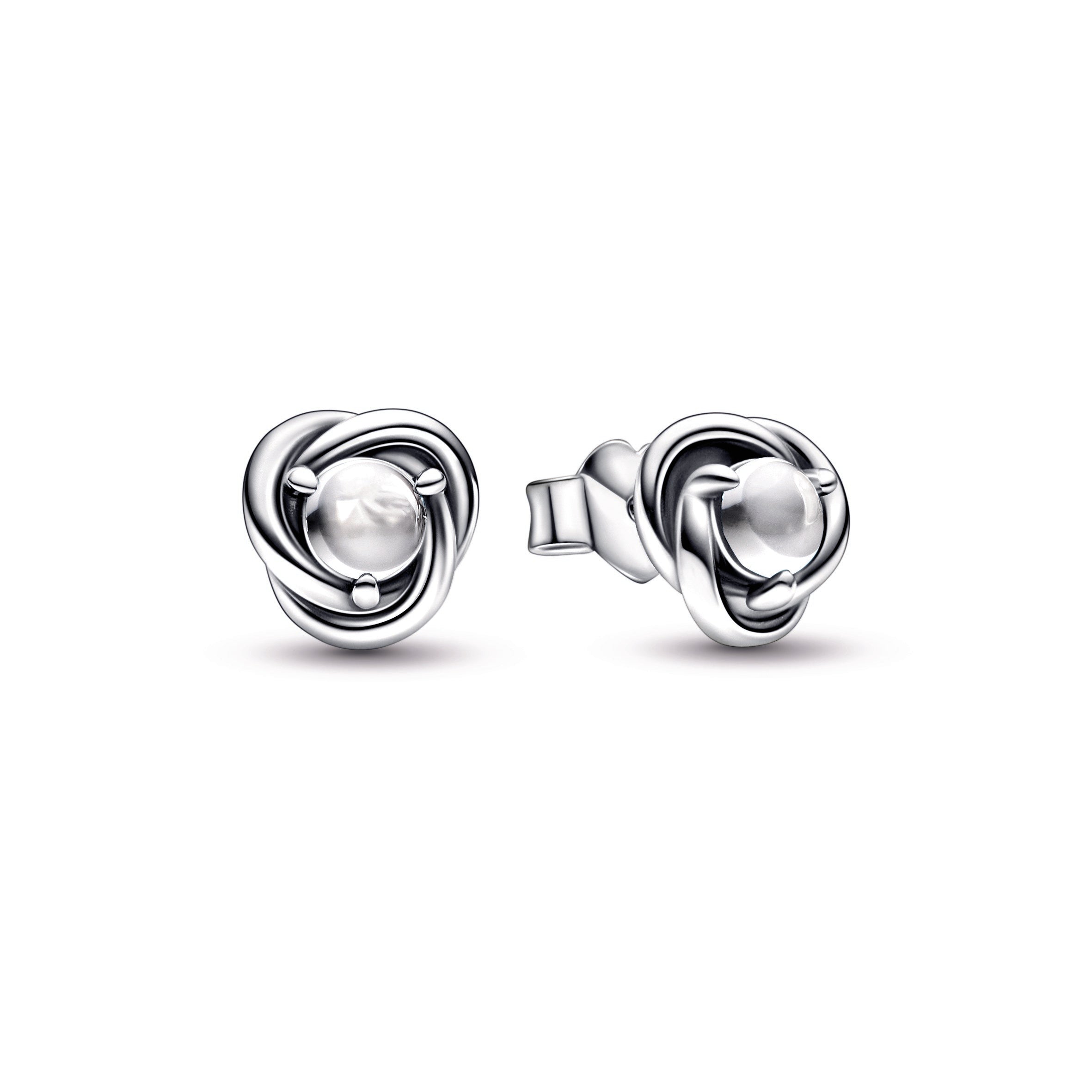 Clear Eternity Circle Stud Earrings