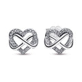 Sparkling Infinity Heart Stud Earrings