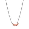 Two-Tone Floating Curved Feather Collier Necklace