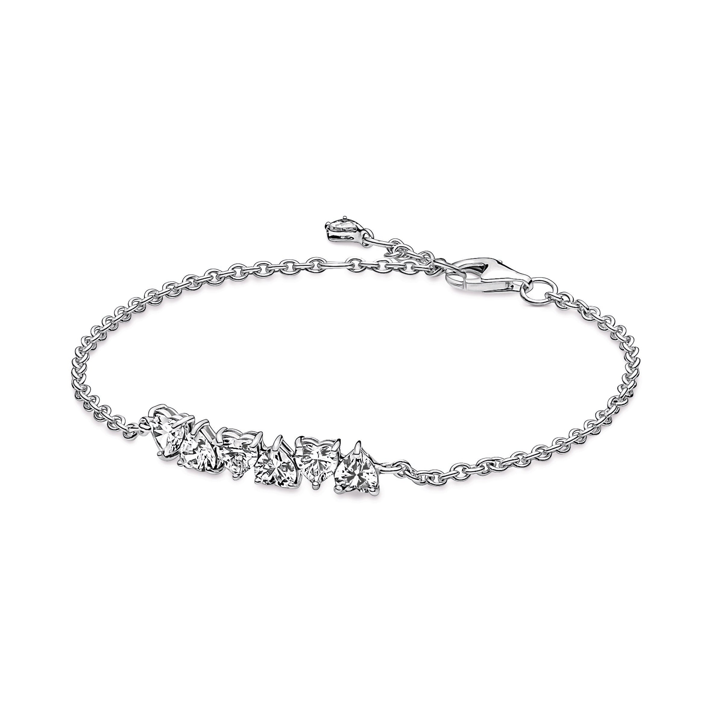 Sparkling Endless Hearts Chain Bracelet