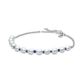 Freshwater Cultured Pearl Blue Cord Chain Bracelet