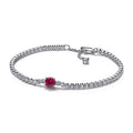Red Sparkling Round Pavé Tennis Bracelet