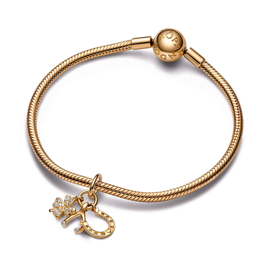 Lucky Clover, Wishbone & Horseshoe Dangle Charm