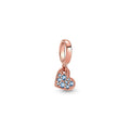 Light Blue Pavé Tilted Heart Dangle Charm