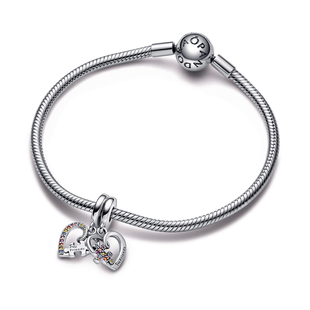 Puzzle Piece Hearts Splittable Friendship Dangle Charm