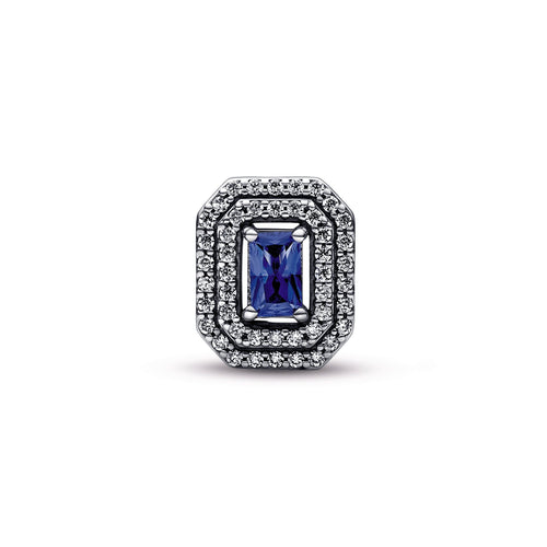 Blue Sparkling Levelled Rectangular Charm