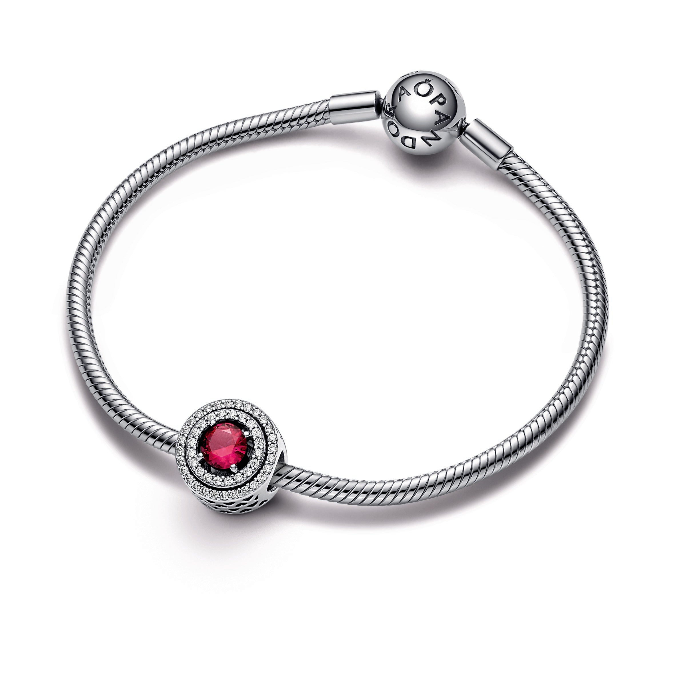 Red Sparkling Levelled Round Charm