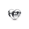 Openwork Heart & Script Charm
