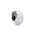 Glittery White Murano Glass Mum & Love Charm