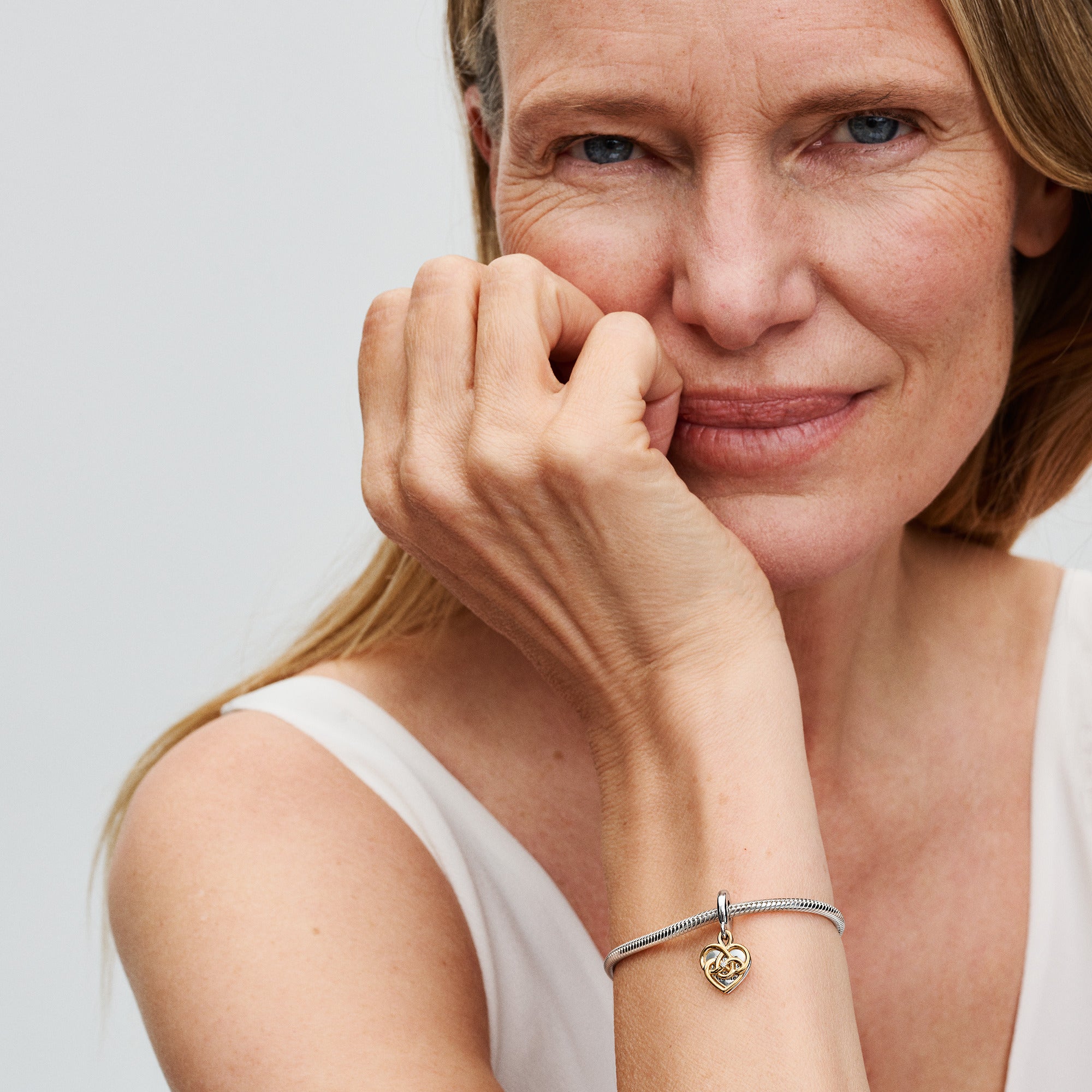 Lab-grown Diamond Engravable Mom Double Dangle Charm