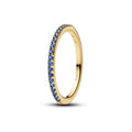 Sparkling Blue Half-Eternity Band Ring