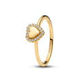 Engravable Heart Halo Ring