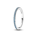 Sparkling Aquamarine Half-Eternity Band Ring