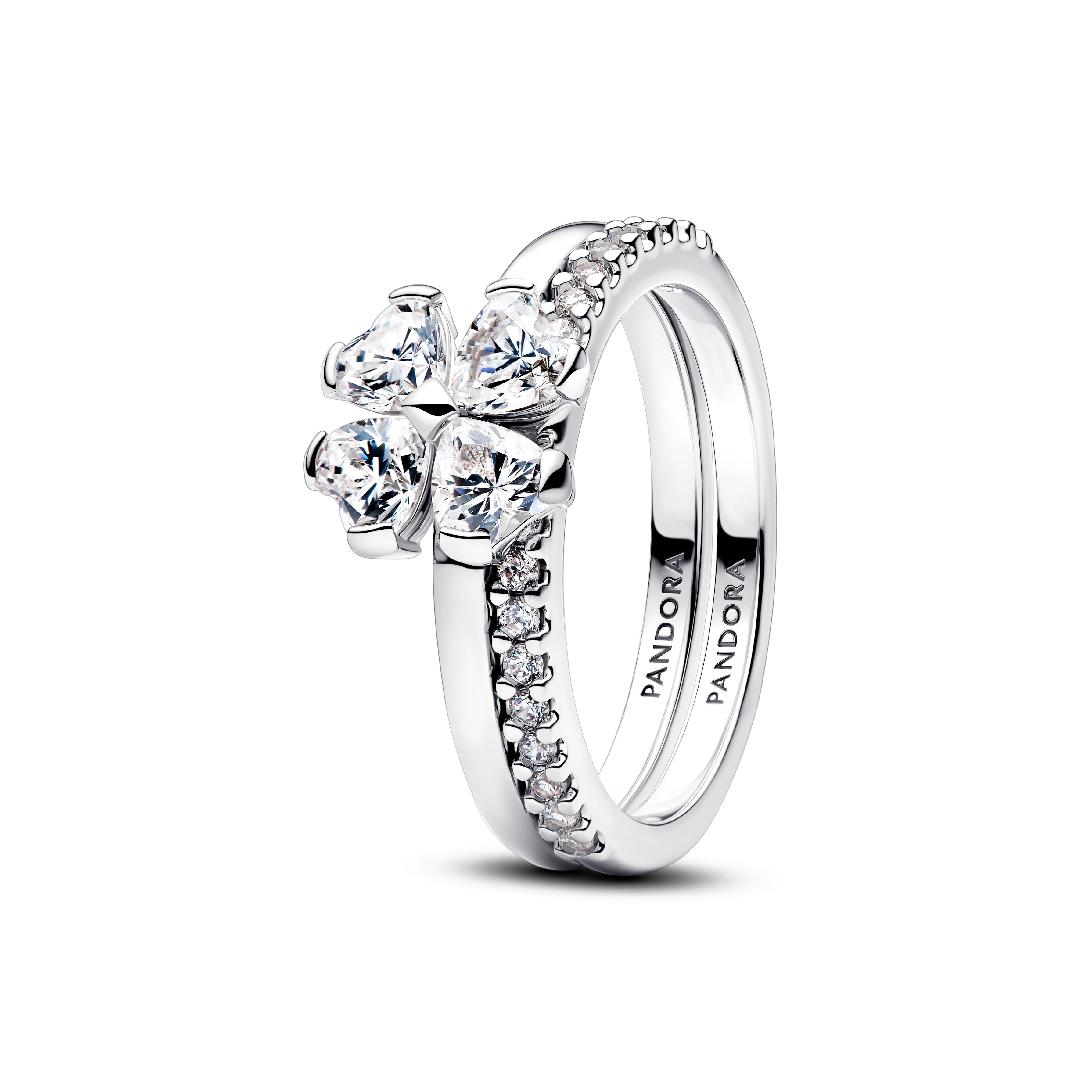 Sparkling Lucky Clover Splittable Ring