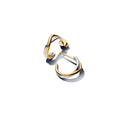 Organically Shaped Two-tone Open Hoop Earrings