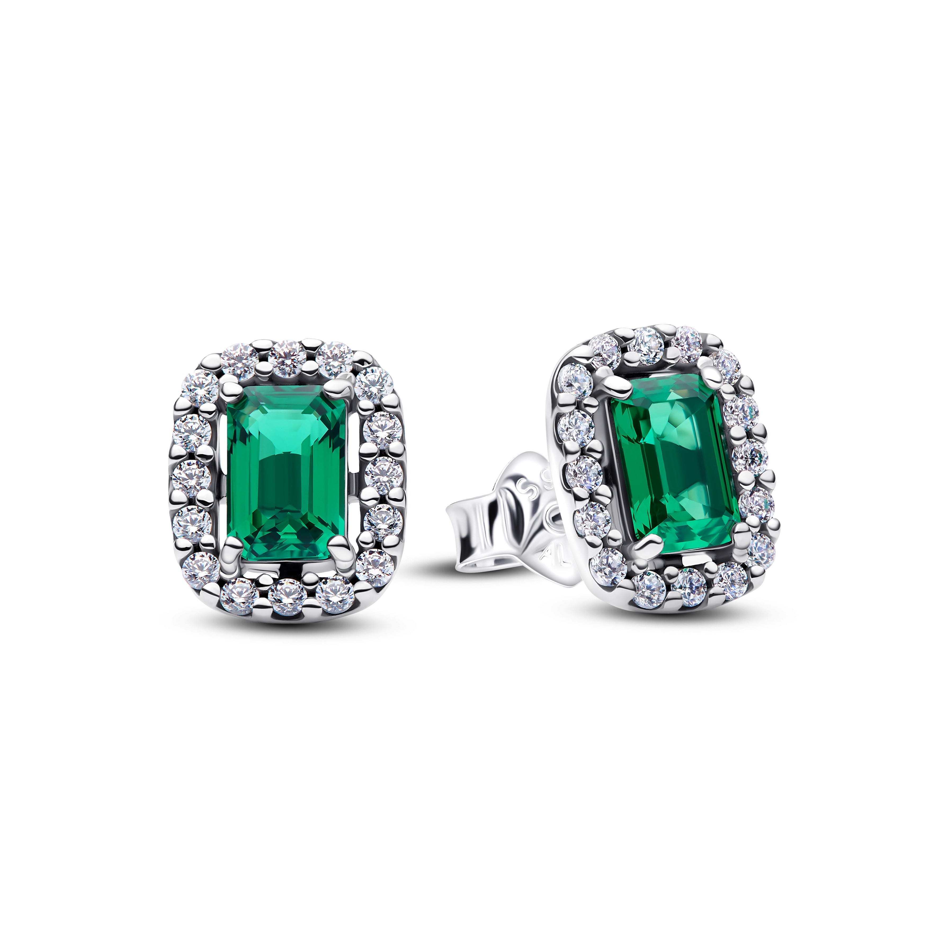 Sparkling Rectangular Stud Earrings