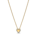 Engravable Heart Halo Collier Necklace