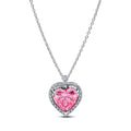 Pink Halo Heart Collier Necklace