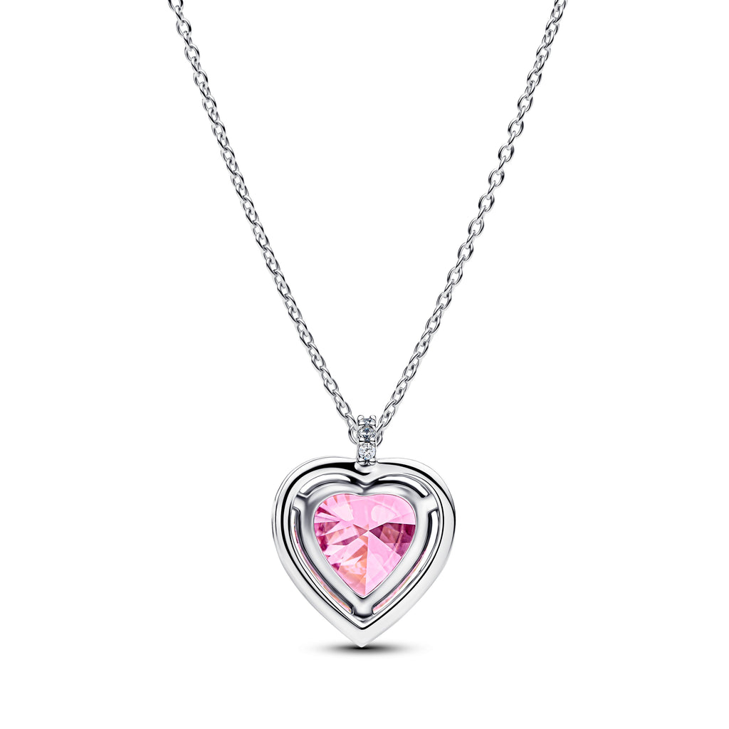 Pink Halo Heart Collier Necklace