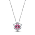 Herbarium Sparkling Pink Flower Pendant Necklace
