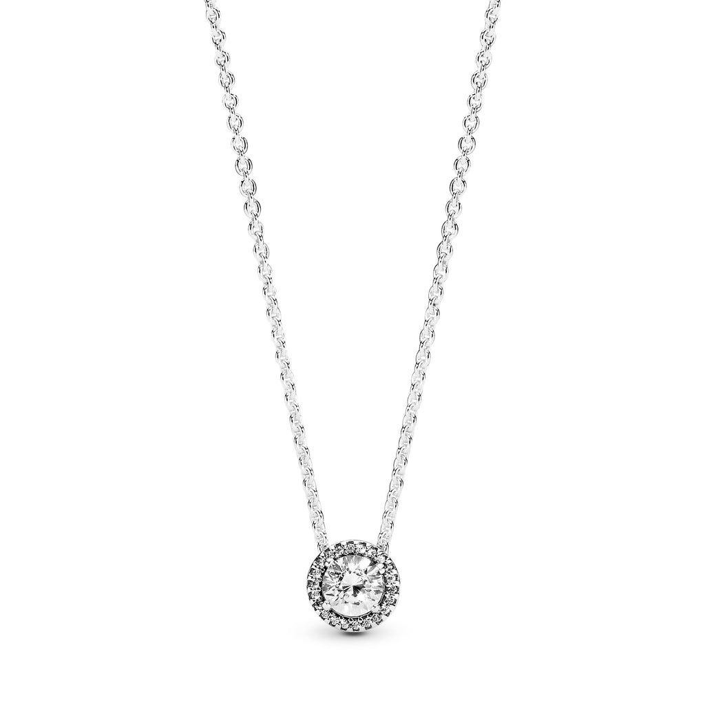 Round Sparkle Halo Necklace
