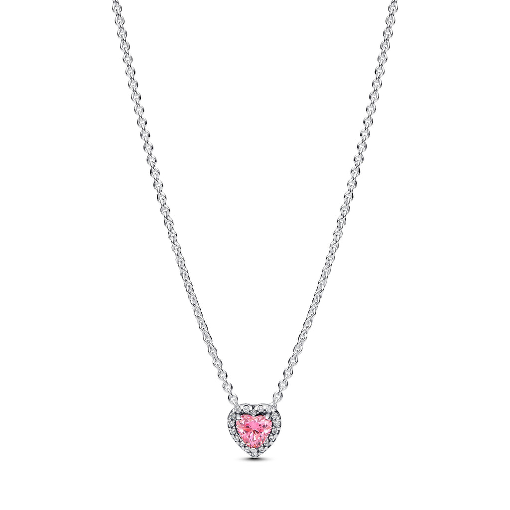 Pink Elevated Heart Necklace