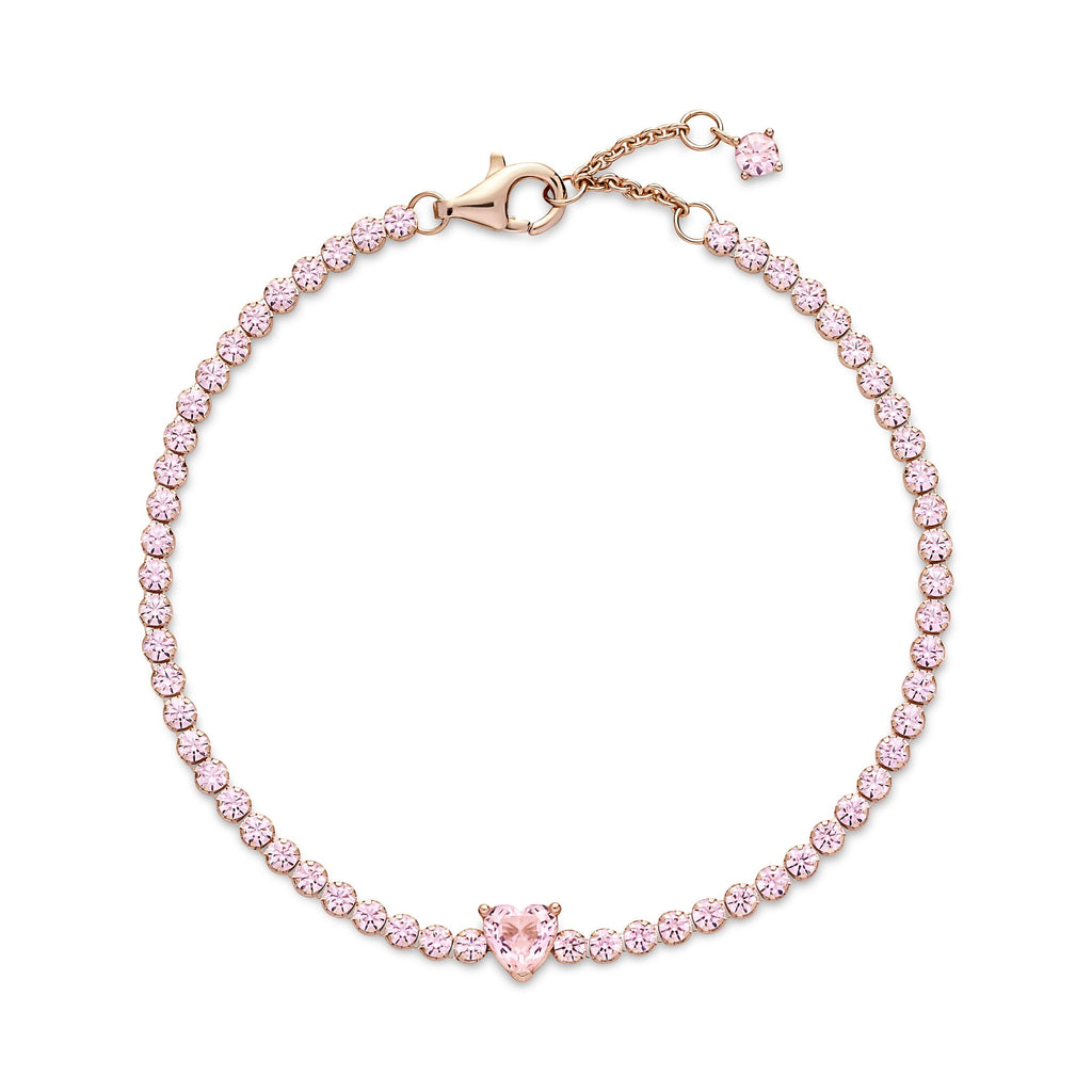 Sparkling Heart Tennis Bracelet