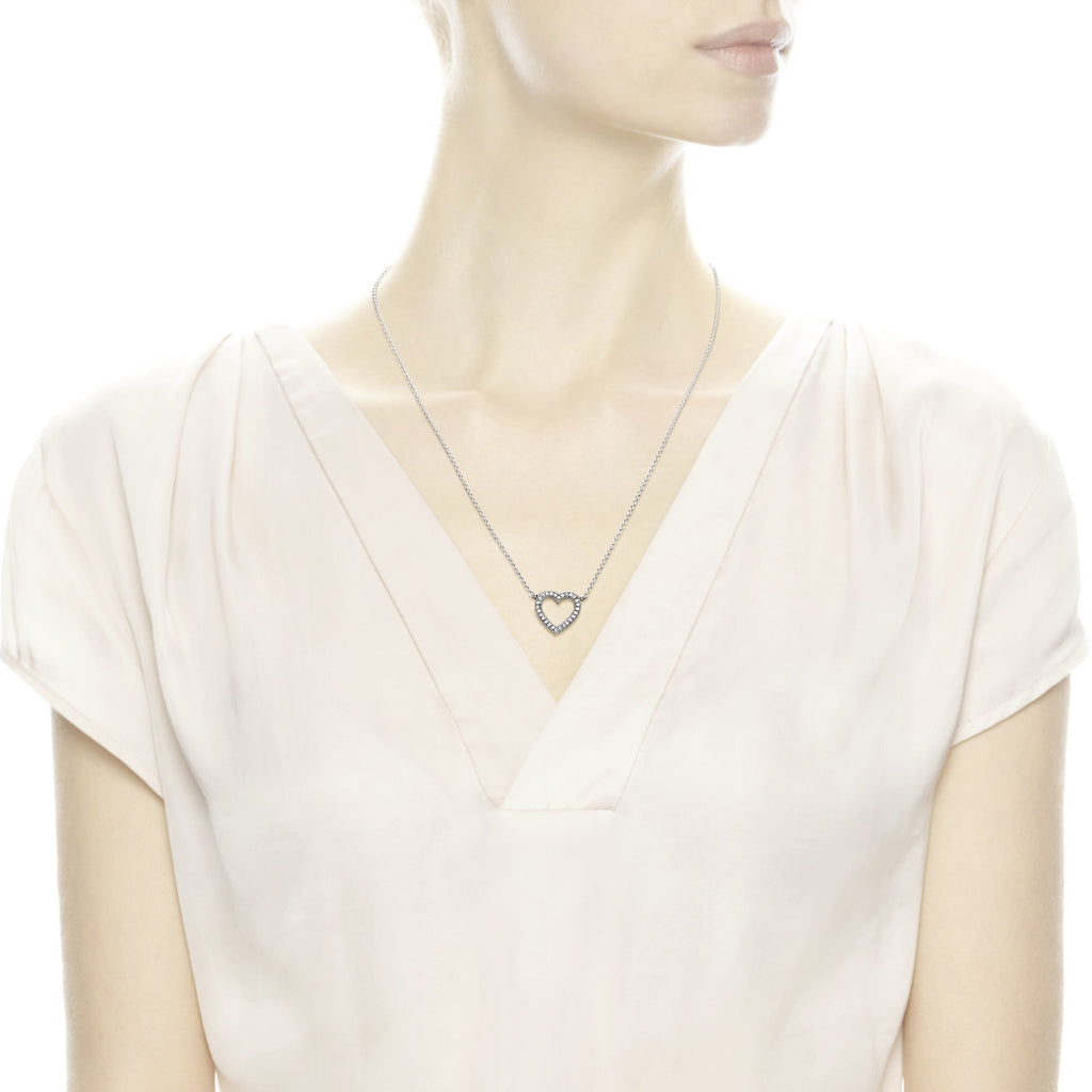 Sparkling Open Heart Necklace