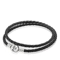 Moments Double Woven Leather Bracelet - Black