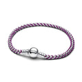 Purple Cord Box Chain Bracelet