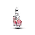 Two-Tone Blooming Flower Dangle Charm