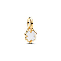 White Lucky Clover Dangle Charm