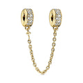 Clear Pavé Safety Chain Clip Charm
