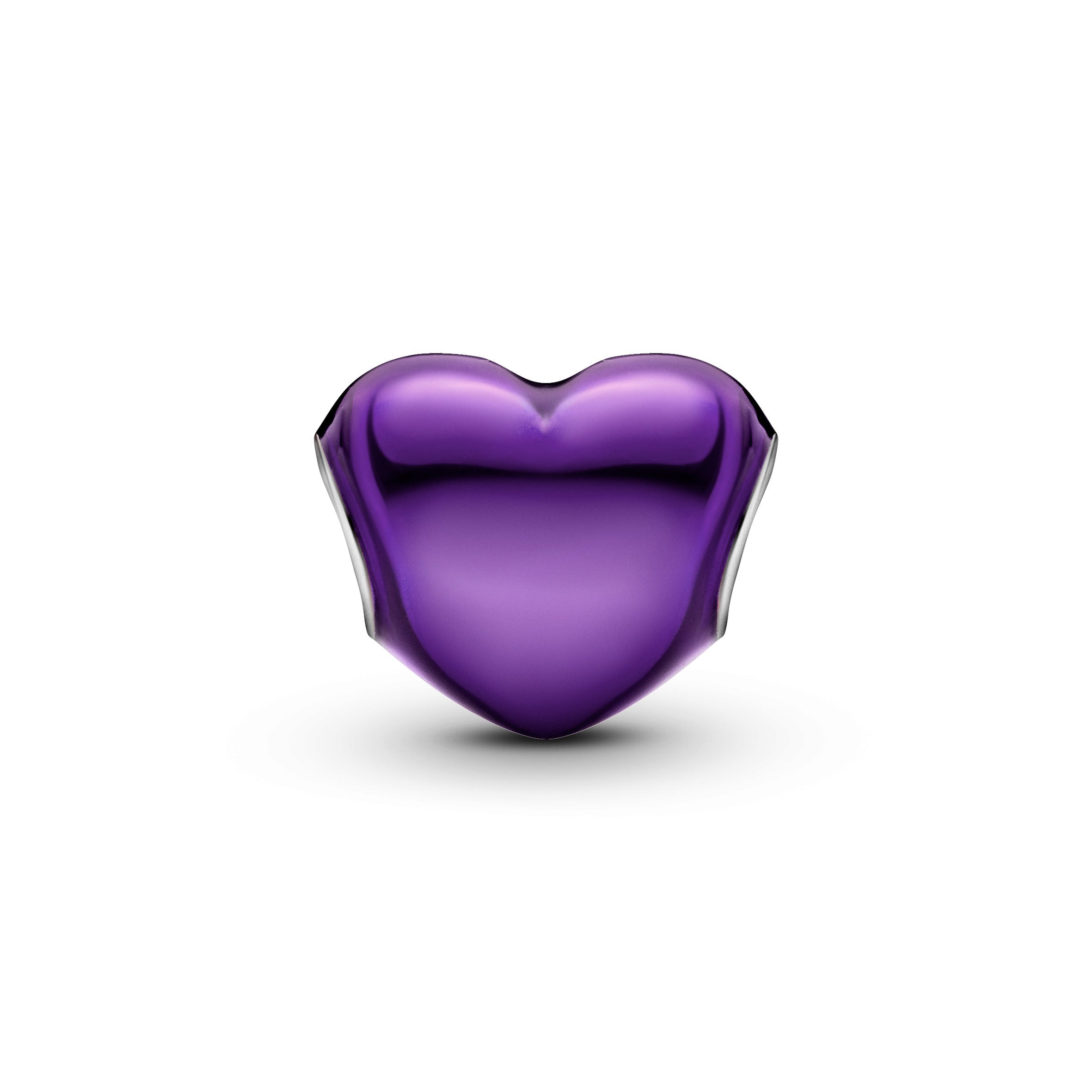Metallic Purple Heart Charm